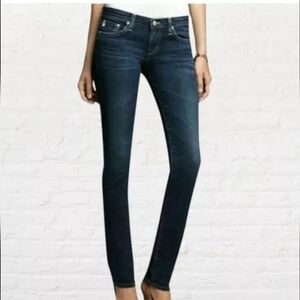 New Adriano Goldschmied The Premiere Skinny Straight Darkwash Jeans Size…
